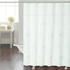 Cortina Baño Teflon Chenille Luxury Diseño Butterfly Blanco