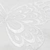 Cortina Baño Teflon Chenille Luxury Diseño Butterfly Blanco