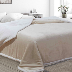 Acolchado Corderito Liso King Size Kavanagh Color Natural