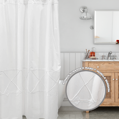 Cortina Baño Rombos Plisados Blanca Lisa Gardisette