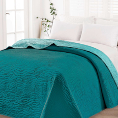 Cover Quilt Kavanagh 1 Plaza Bicolor Agua con Petroleo