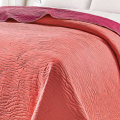 Cover Quilt Kavanagh 1 Plaza Bicolor Fucsia con Coral