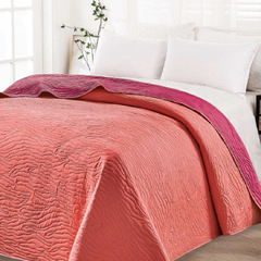 Cover Quilt Kavanagh 1 Plaza Bicolor Fucsia con Coral