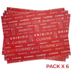 Individual de Mesa VH Fabrics Cuerina Diseño Cuisine Rojo Pack x 6