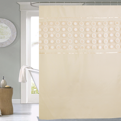 Cortina Baño Teflon Chenille Luxury Diseño Doris Natural