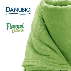 Frazada Flannel Lisa Danubio Queen Size Color Oliva