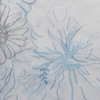 Cortina Baño Teflon Chenille Luxury Diseño Flower Garland Celeste
