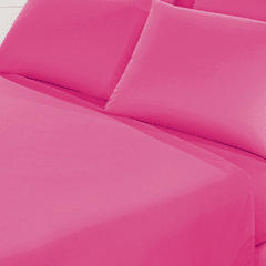Sabana Prata Lisa 1 Plaza Color Fucsia