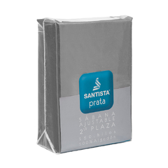 Sabana Ajustable 100x100 Algodon Prata Lisa 2 Plazas