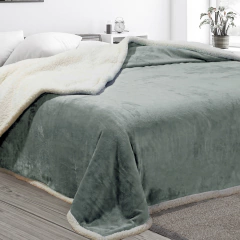 Acolchado Corderito Liso 1 Plaza Kavanagh Color Jade