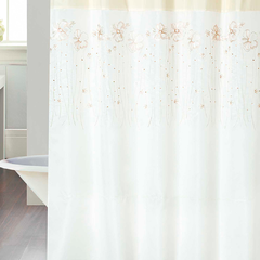 Cortina Baño Teflon Chenille Luxury Diseño Lulla Natural Beige