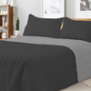 Cover Kavanagh Lisse 2 Plazas Color Negro / Gris
