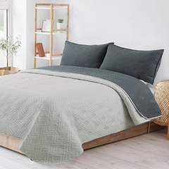 Cover Kavanagh 1 Plaza Bicolor Gris con Gris Claro C/Funda