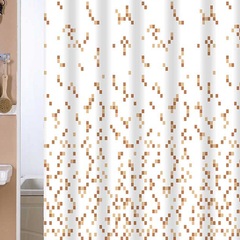 Cortina Baño Teflon Linea Estampada Diseño Ona Beige