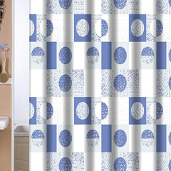 Cortina Baño Teflon Linea Estampada Diseño Pini Azul