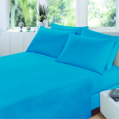 Sabana Prata Lisa 2 Plazas Color Turquesa