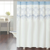 Cortina Baño Teflon Chenille Luxury Diseño Rainbow Flower Celeste
