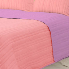 Cover Kavanagh Lisse 2 Plazas Color Rosa / Lila