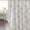 Cortina Baño Teflon Linea Estampada Diseño Scuadra Beige Gris