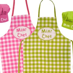 Delantal + Gorro de Cocina VH Fabrics Diseño Minicheff Cuadrille
