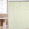 Cortina Baño Teflon Chenille Luxury Diseño Trebol Natural Verde