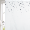 Cortina Baño Teflon Chenille Luxury Diseño Trebol Blanco Negro