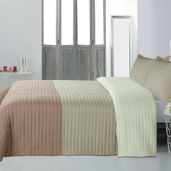 Cover Quilt Kavanagh 2 Plazas Tricolor Beige