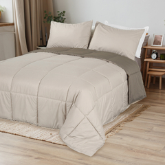 Acolchado Simil Plumon Reversible King Size Kavanagh Color Visón