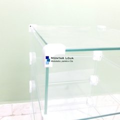 Prateleira de vidro modulado 60cm de comprimento - Montar Loja