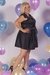 Vestido Presillas - Línea raso negro - tienda online
