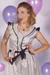 Imagen de Vestido Presillas Raso - Plata y Negro