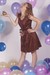 Vestido Presillas - Raso chocolate y gasa - comprar online