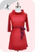 Vestido Cuello Volcado - Rojo