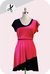 Vestido Moño Recorte - Fucsia y Negro