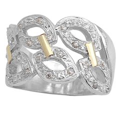 Anillo Plata y Oro, Pavé Cod. 2654