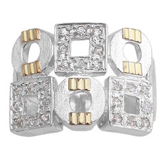Anillo Plata y Oro, Pavé Cod. 2655