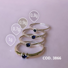 Anillo solitario de plata 925 COD 3866