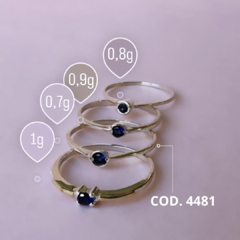 Anillo solitario de plata 925 COD 4481