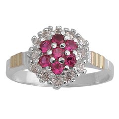 Anillo Plata y Oro Frutilla Cod. 3349