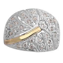Anillo Plata y Oro, Pavé Cod. 3419