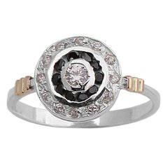 Anillo Plata y Oro, Ojo de Perdíz Cod. 3708