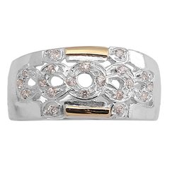 Anillo Plata y Oro Pavé Cod. 3832