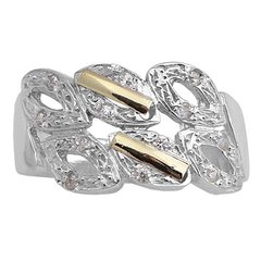 Anillo Plata y Oro, Pavé Cod. 3950