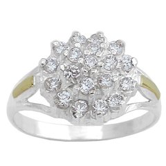 Anillo Plata y Oro Roseta Cod. 4030
