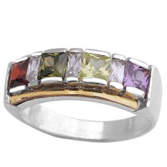 Anillo Plata y Oro, medio sin fin Cod. 4053