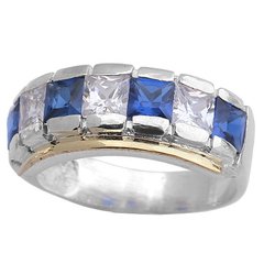 Anillo Plata y Oro, medio sin fin Cod. 4062