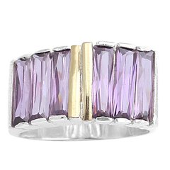 Anillo Plata y Oro, Baguettes Cod. 4077