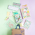 Box con agenda A5 verde menta