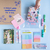 Box con agenda A5 flores doradas
