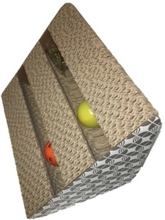 RASCADOR CARTON TRIANGULAR PELOTA 28 X 20 X 20 CM
